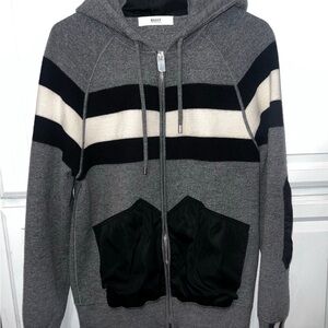 Bally Gray and Black Zip Up Jacket